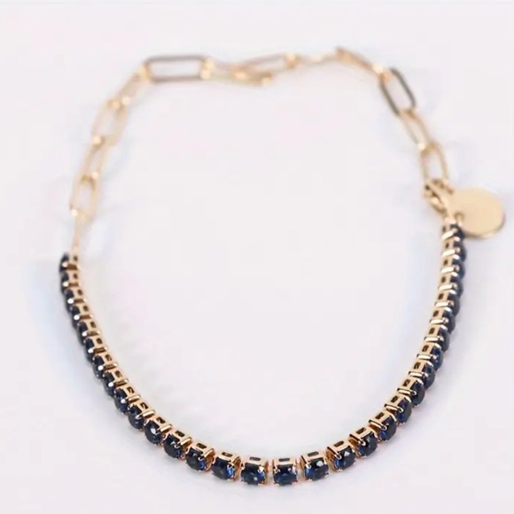 NWOT Paperclip Chain Tennis Bracelet - Picture 3 of 4